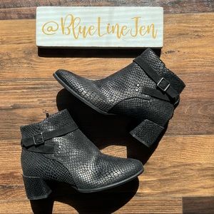 Soul by Naturalizer Black Rachelle Embossed Booties NWOT Wide Width